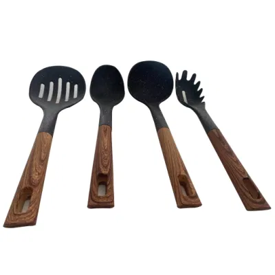 Ensemble de pièces d'ustensiles de cuisine en aluminium de bonne qualité, accessoires d'ustensiles de cuisine avec poignée en bois de Bakalite douce au toucher